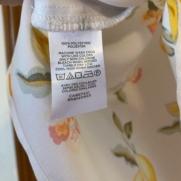 Loft Outlet Lemon Breezy Short Sleeve Top Ruffles Small White Lightweight Spring - Picture 3 of 8